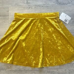 NWT Forever 21 Shimmering Gold Velvet Skirt